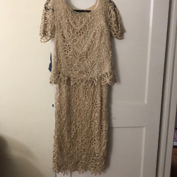 Dresses & Skirts - 2 pc Beaded Lace Top and Maxi Length Skirt